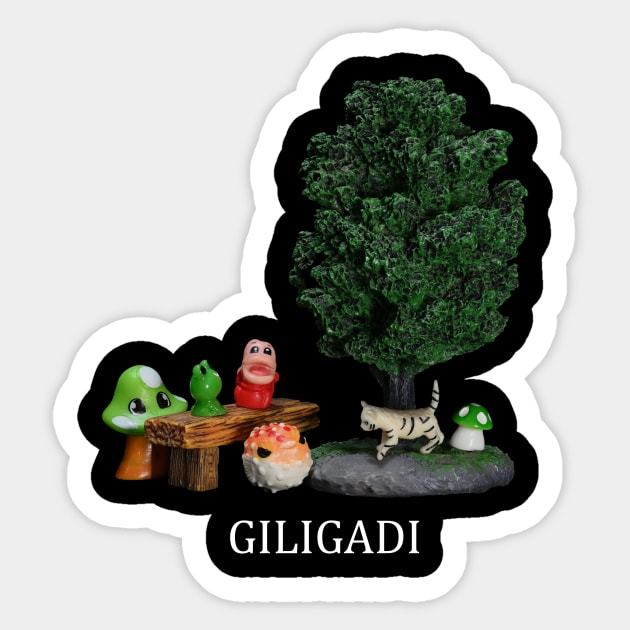 Giligadi Cute Design - Dark Shirts Sticker by MrGreenGenes420